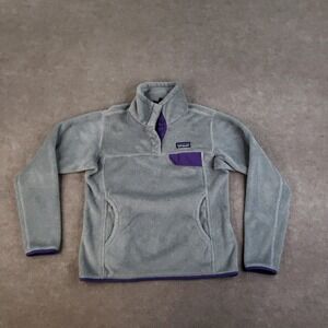Patagonia Snap-T Sweater Womens Small Gray Pullover Fleece Pockets Hiking 25442‎